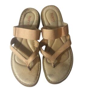 BORN Sandals Women's Size 9 Pink Tan Slip On Shoes F39898 CQL17
